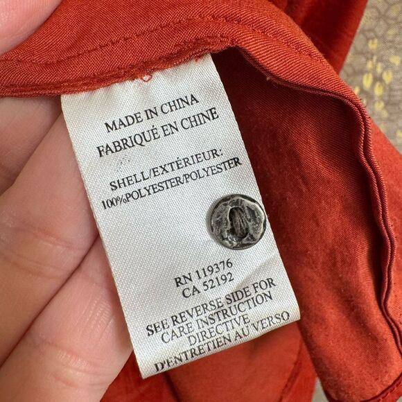 Helmut by Helmut Lang Burnt Orange Flowy Button Down Tank Top XS - Picture 7 of 7